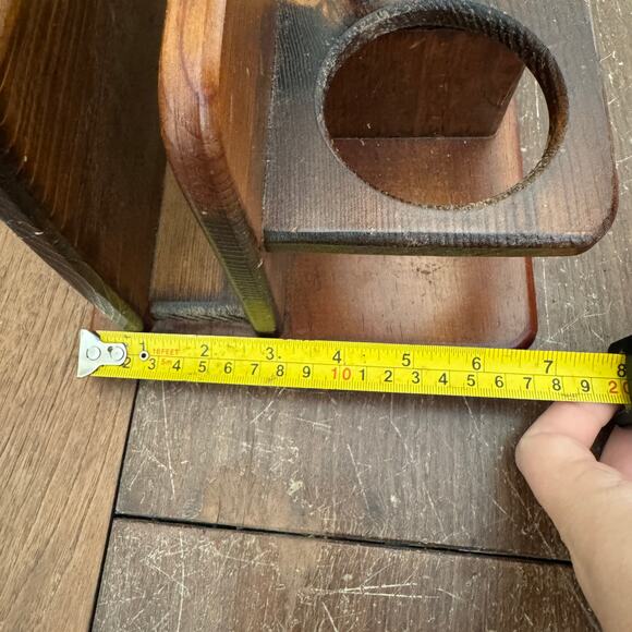 Vintage‎ Retro Wood Caddy Napkins Salt Pepper Shaker with handle - Picture 9 of 10